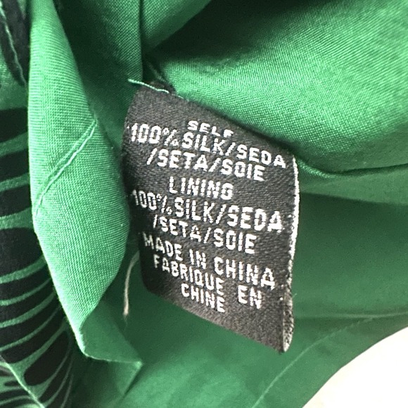 Tibi Silk Dress Sz 8 Green Geometric Floral Cut Out Arms Bateau Luxury - Picture 9 of 13